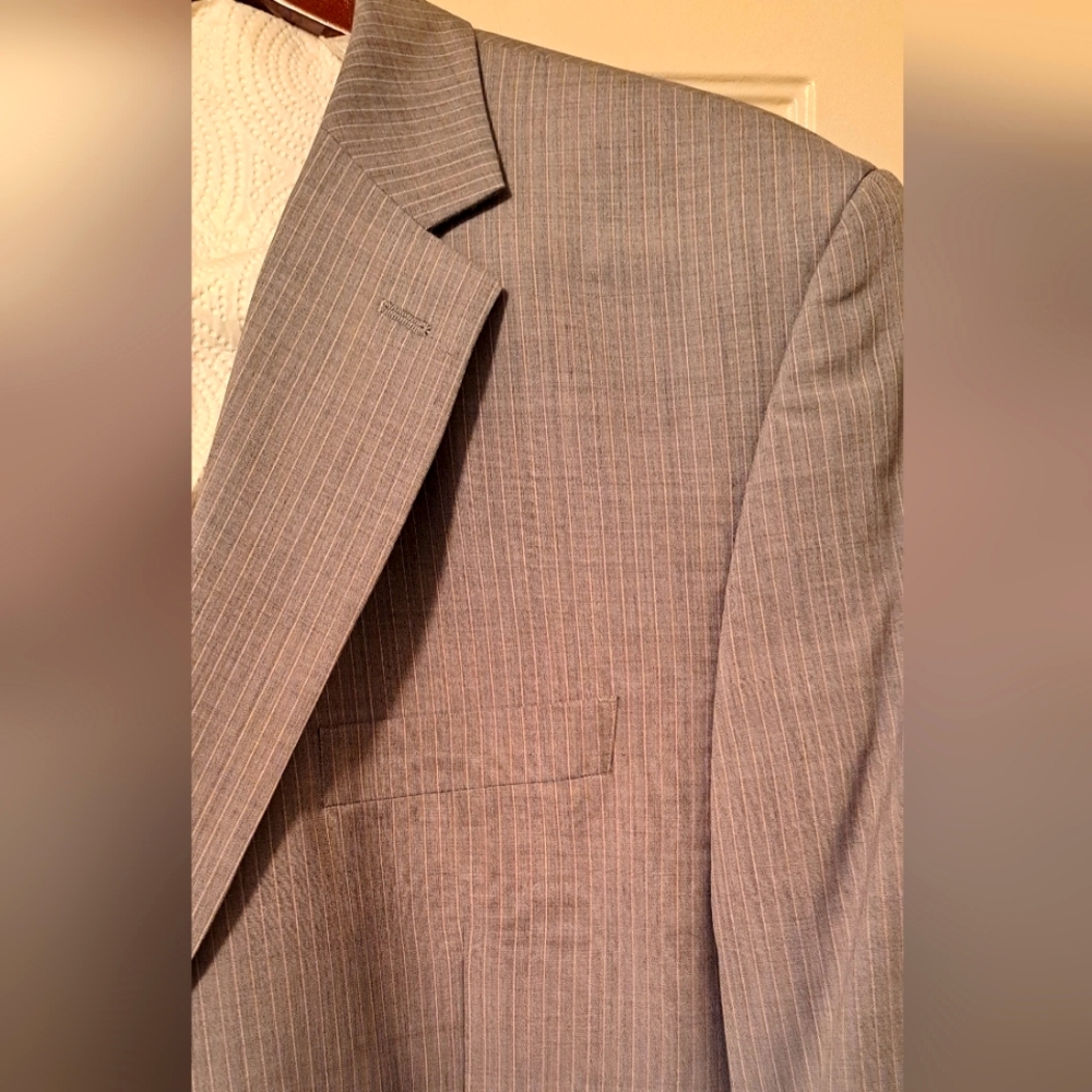 MICHAEL KORS Men's Suit Gray Pinstripe 46R 38X30